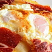 Huevos rotos con Jamón Ibérico Restaurante la Esquina del Val Alcalá de Henares